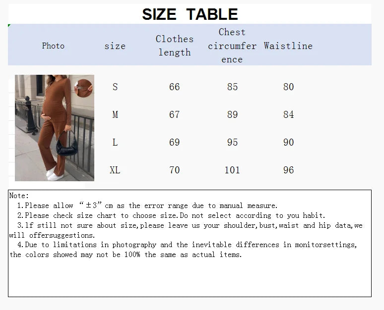 Two-Piece Ribbed Maternity Lounge Set – Long Sleeve Top & Flared Pants