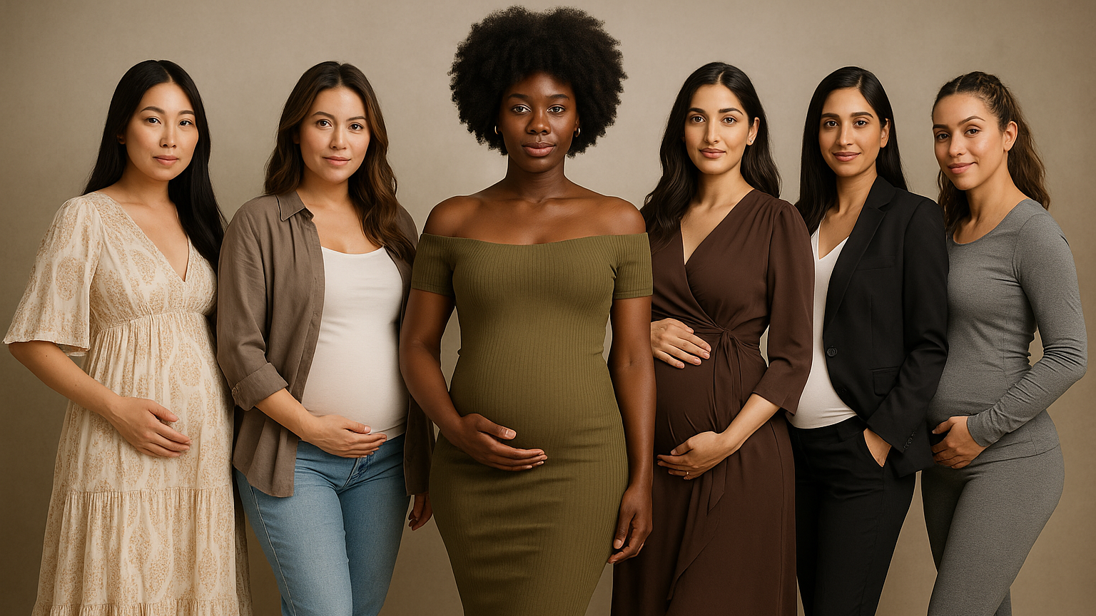 6 women maximum. different maternity wear.