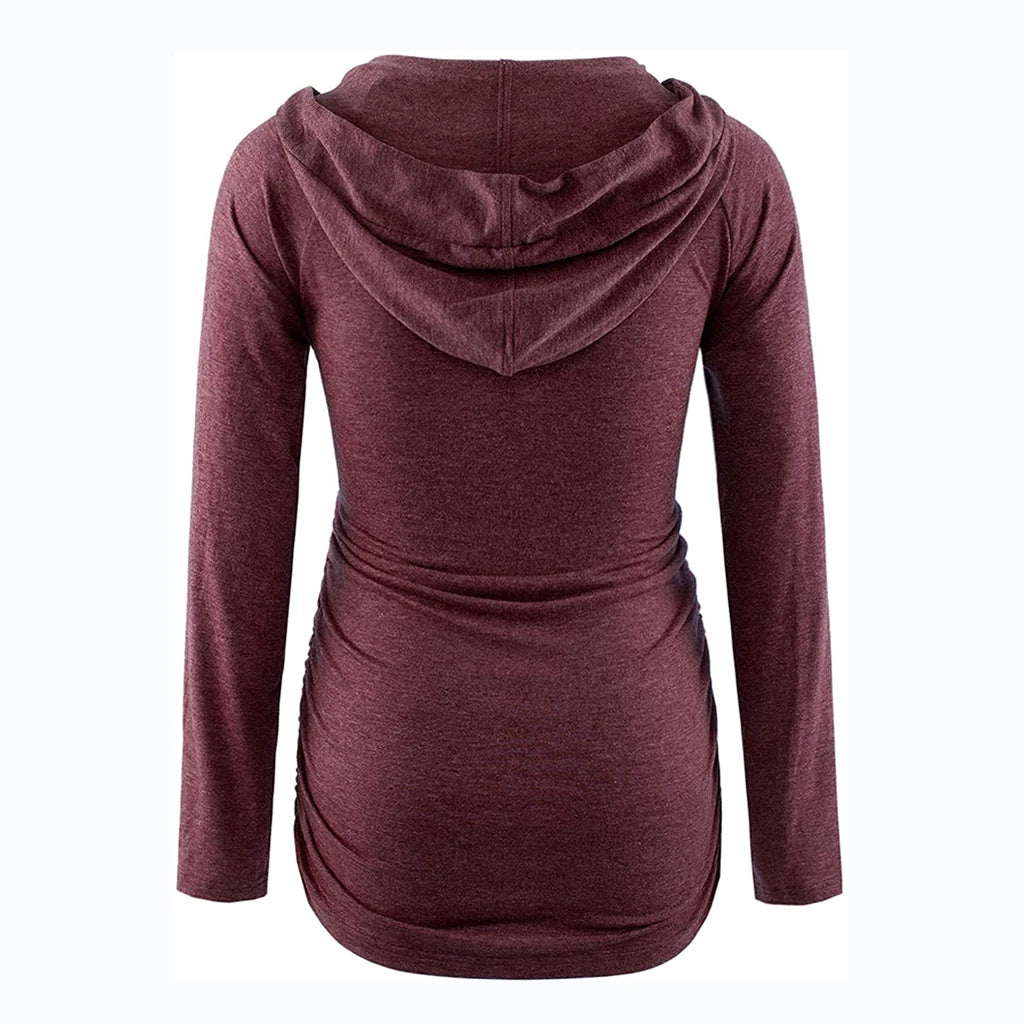 Maternity V-Neck Hoodie