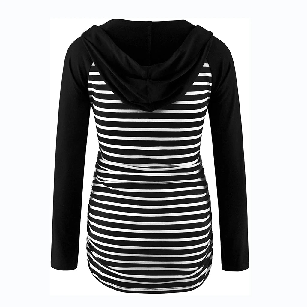 Maternity V-Neck Hoodie