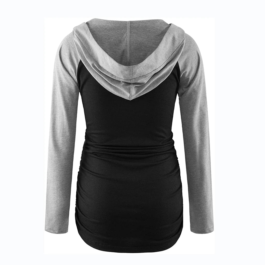 Maternity V-Neck Hoodie