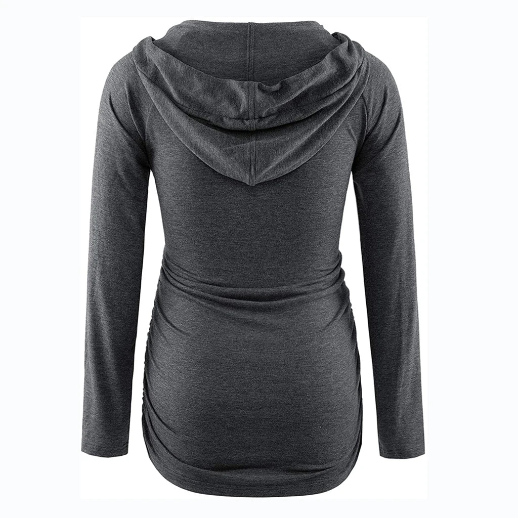 Maternity V-Neck Hoodie