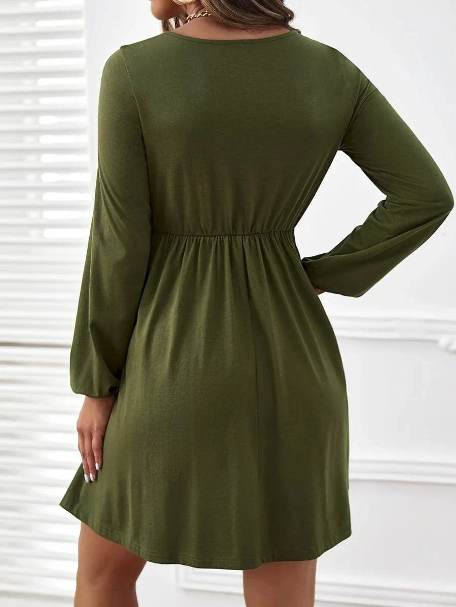 Maternity Button-Front A-Line Dress